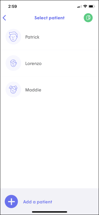 Select Patient Screen