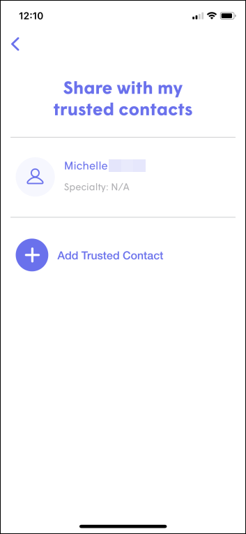 Select Trusted Contact