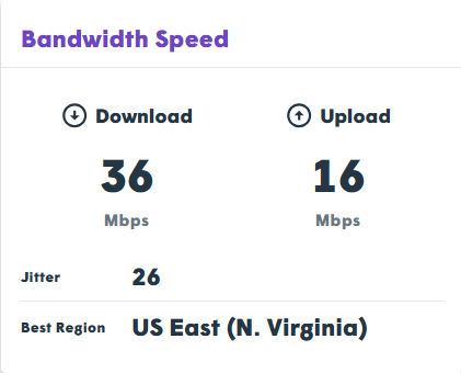 Bandwidth Speed Widget Interface