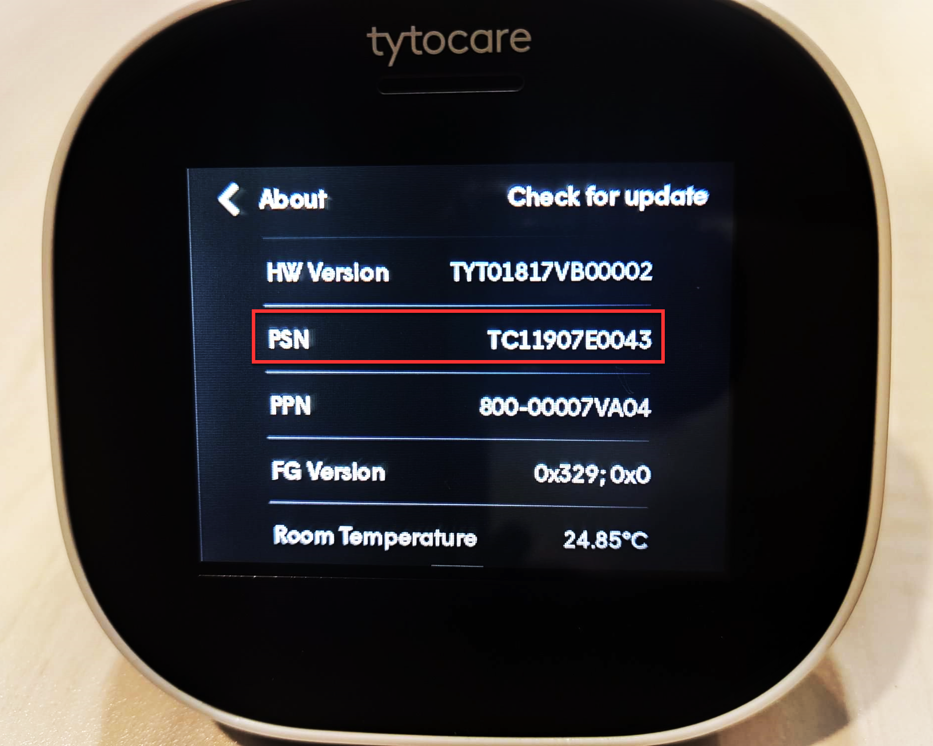 Device About Page PSN