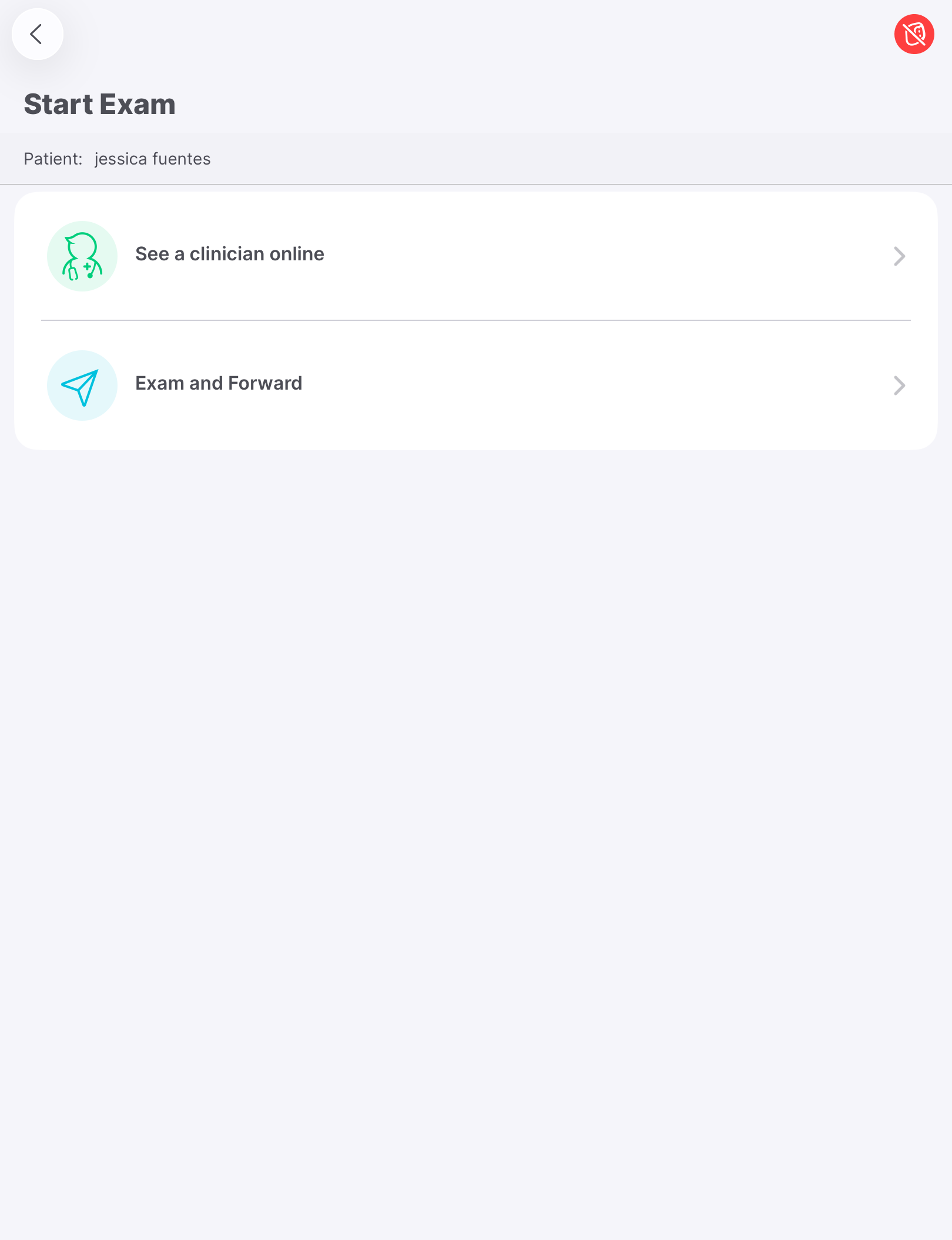 Patient History Screen Example 1
